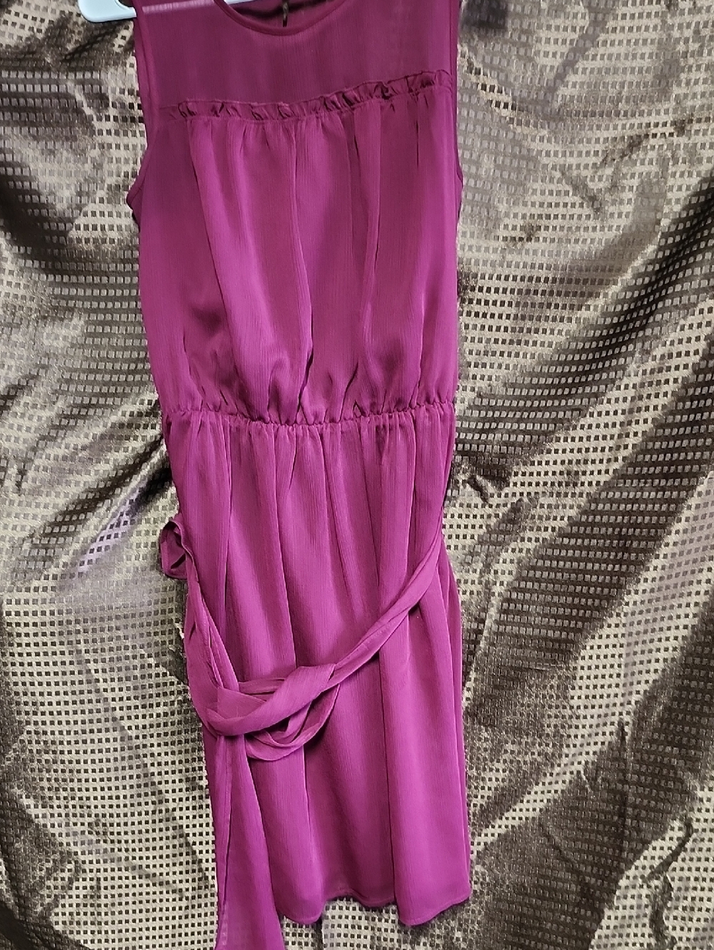 *LOFT Fuchsia Sleeveless Midi Dress with Tie Waist
